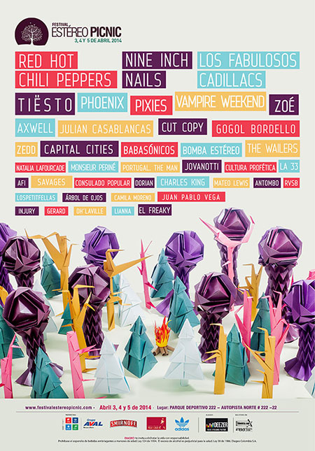 CARTEL OFICIAL FESTIVAL ESTÉREO PICNIC 2014