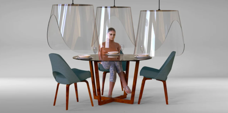 El escudo suspendido de Christopher Gernigon imagina el futuro del restaurante